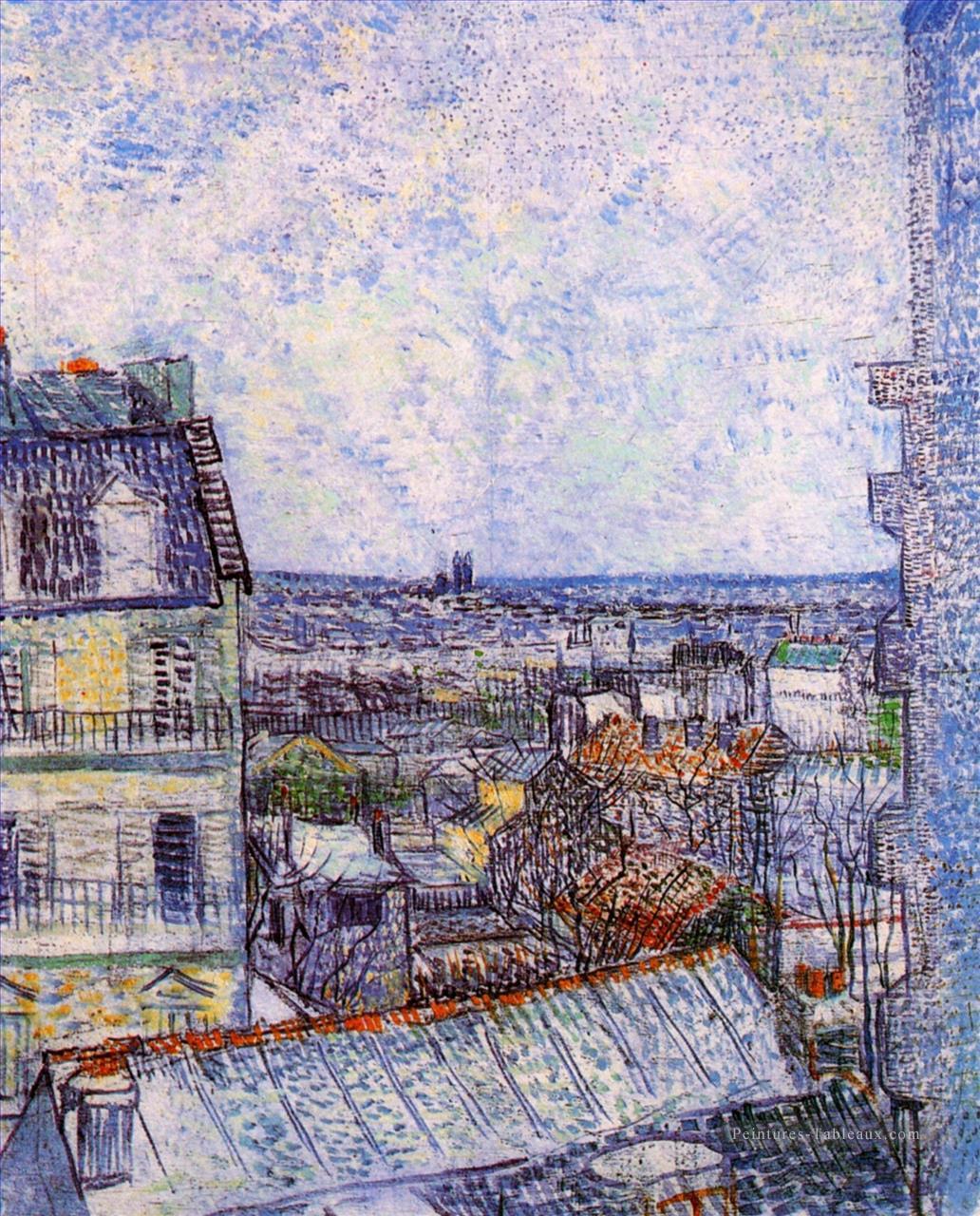 Vue de la chambre de Vincent dans la rue Lepic Vincent van Gogh Peintures à l'huile